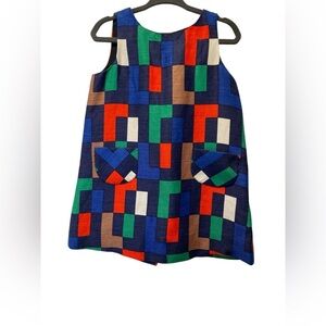 Milly Red and Blue A-Line Sleeveless Dress